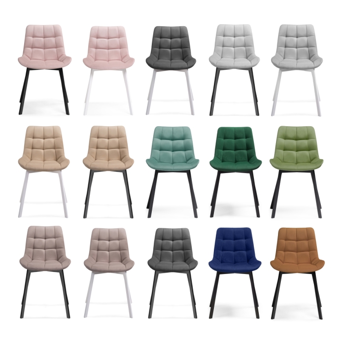 Стул на металлокаркасе Челси кирпичный / черный