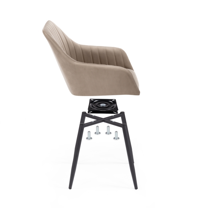 Стул на металлокаркасе Слэм крутящееся бежевое / черное