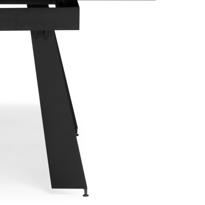 Керамический стол Марвин 160(220)х90х76 серый глянец / черный