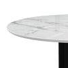 Стеклянный стол Калипсо 110х75 белый мрамор / черный