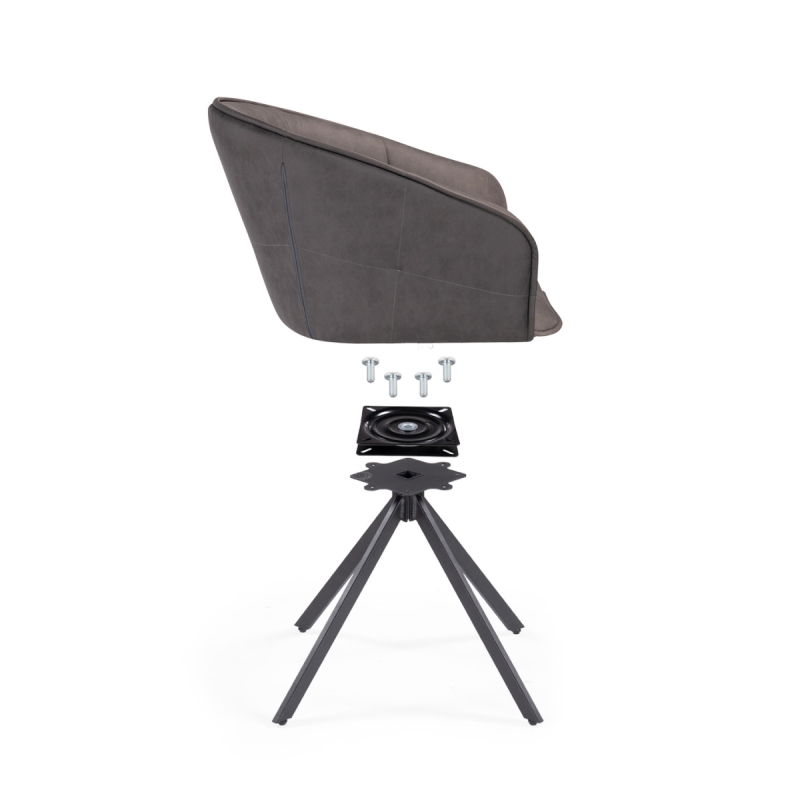 Кресло Дарк крутящееся серое / графит / черное