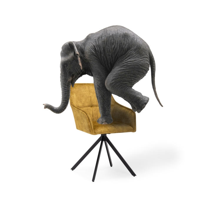 Кресло Дакота крутящееся желтое / черное