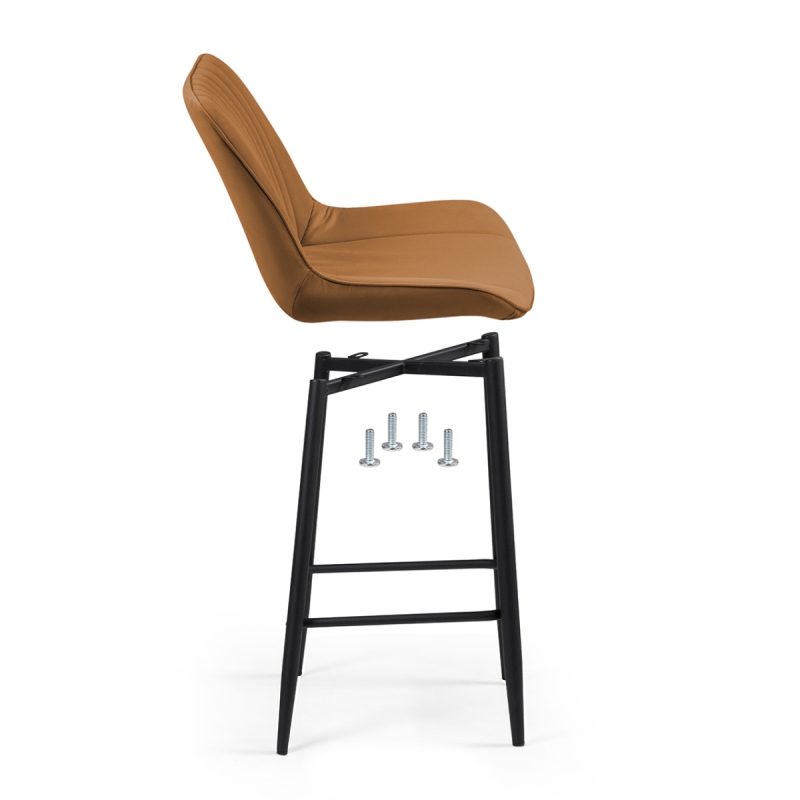 Полубарный стул Седа К кирпичный / черный