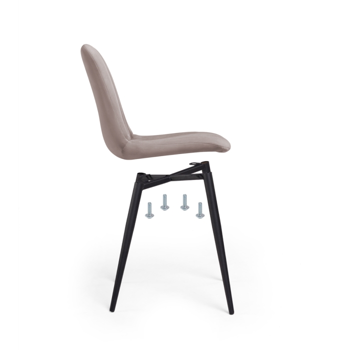 Стул на металлокаркасе Дани латте велюр velutto 08 / черный