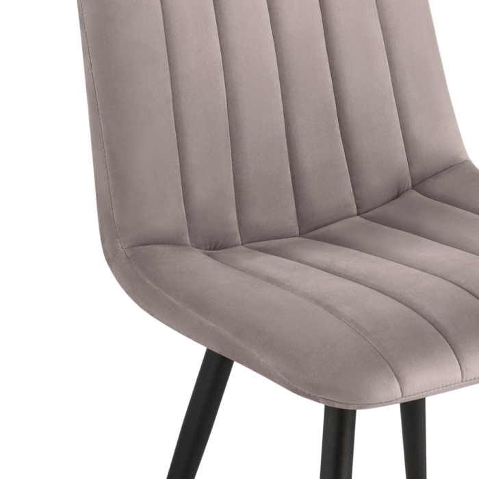 Стул на металлокаркасе Дани латте велюр velutto 08 / черный