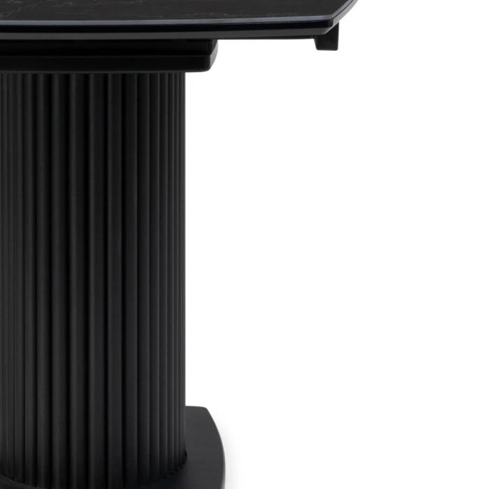 Керамический стол Фестер 160(205)х90х76 черный мрамор / черный