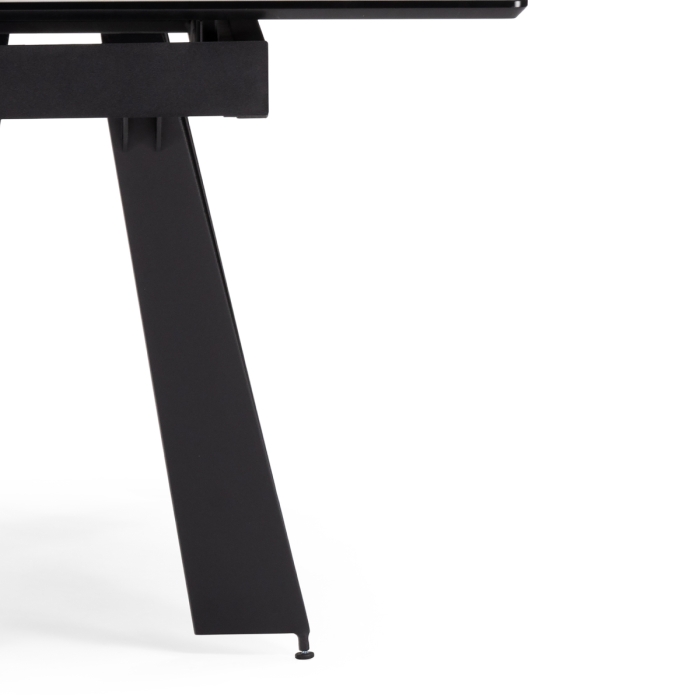 Керамический стол Марвин 160(220)х90х76 белый мрамор / черный