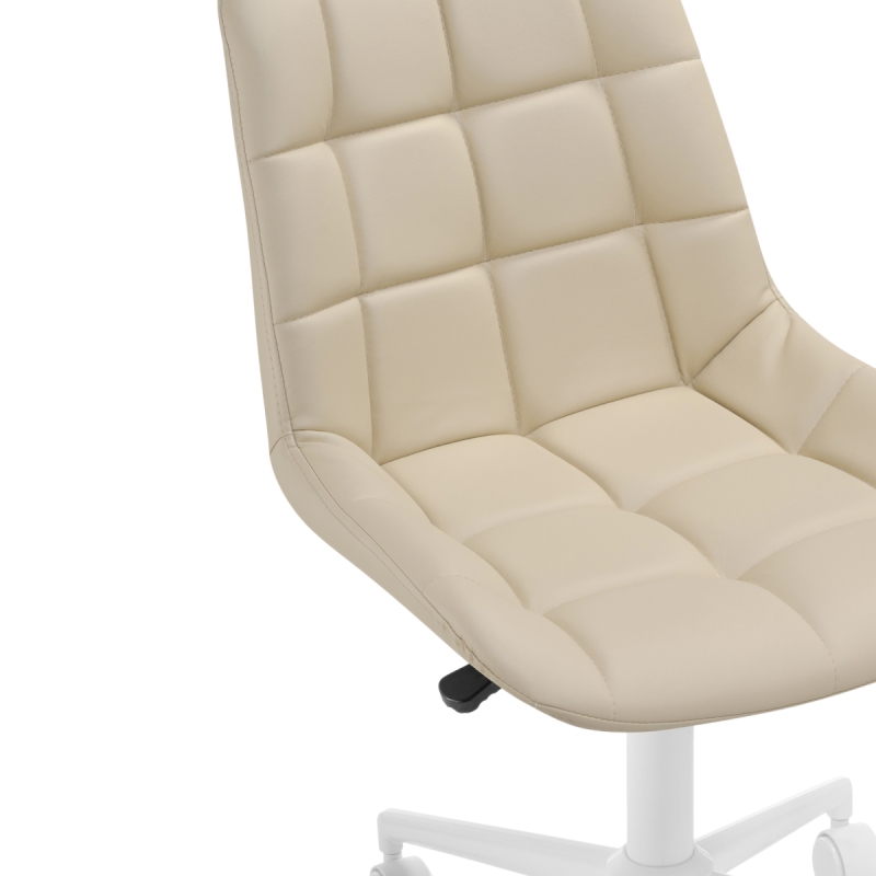 Компьютерное кресло Честер экокожа бежевая / белый