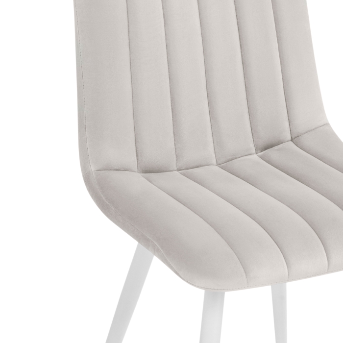 Стул на металлокаркасе Дани молочный велюр velutto 67 / белый