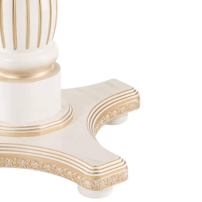 Деревянный стол Морнит 220(320)х110 слоновая кость / золото