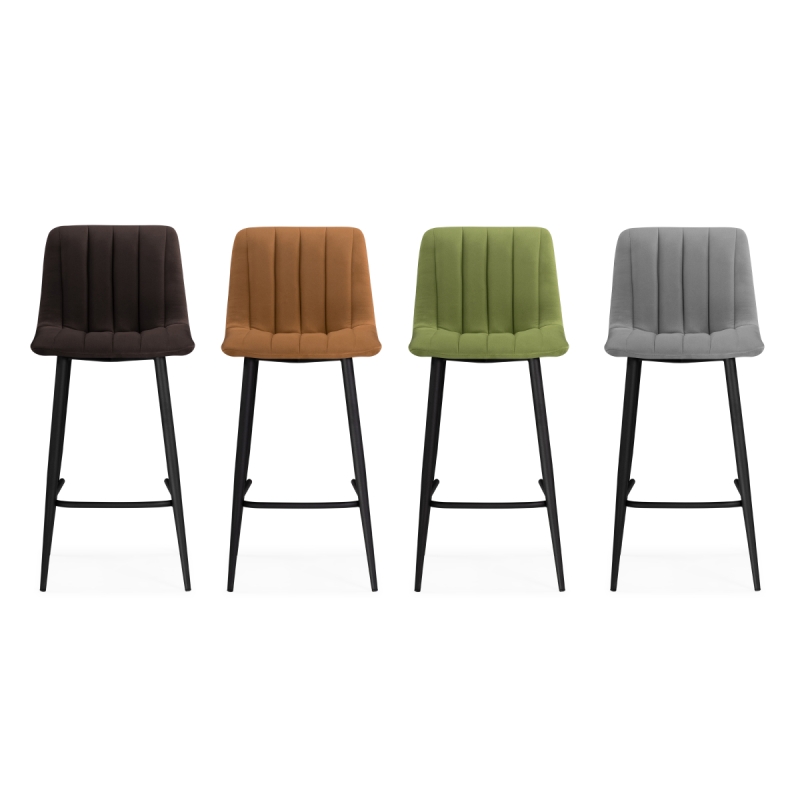 Полубарный стул Дани темно-серый / черный