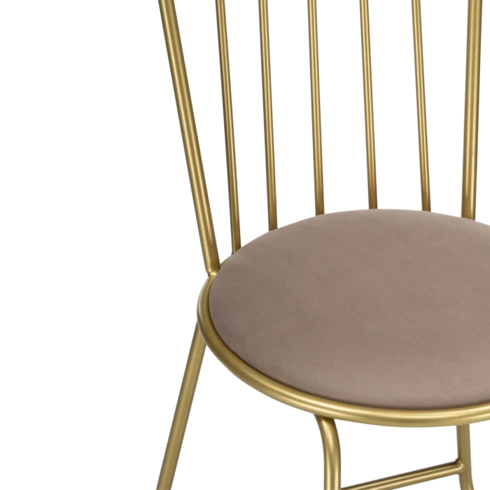 Стул на металлокаркасе Лирион бежевый велюр / золото