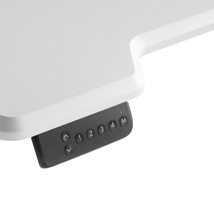 Компьютерный стол Маркос с механизмом подъема 140х80х75 белая шагрень / черный