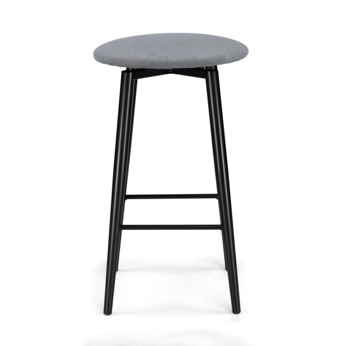 Полубарный стул Гангток крутящийся сильвер / черный матовый