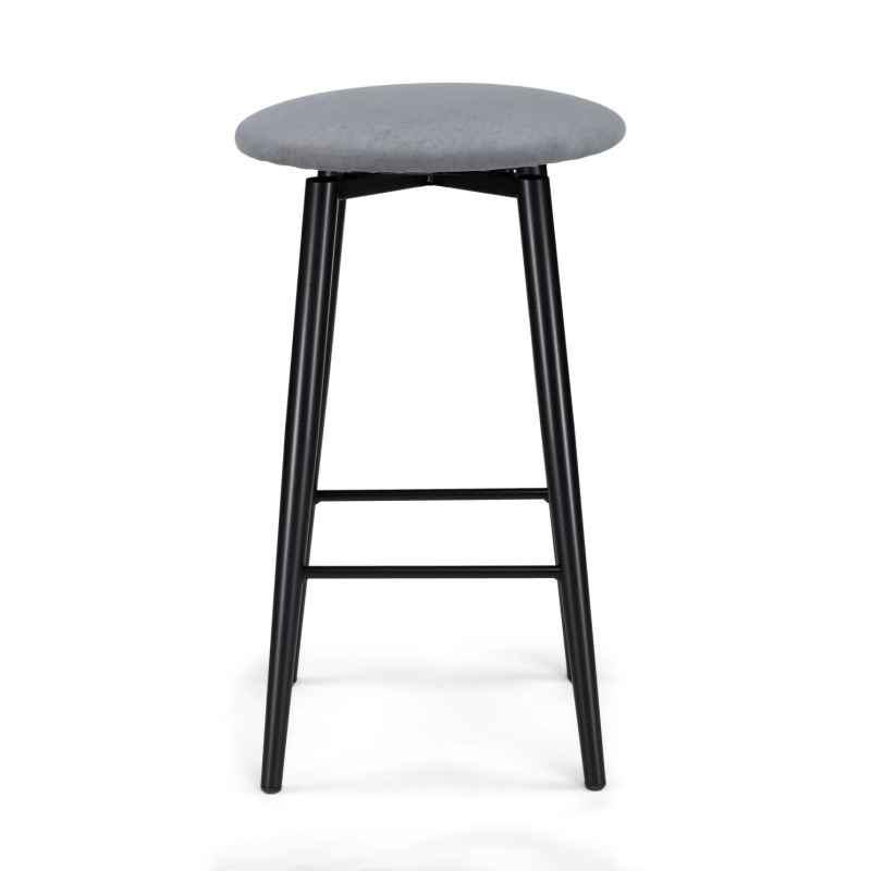 Полубарный стул Гангток крутящийся сильвер / черный матовый