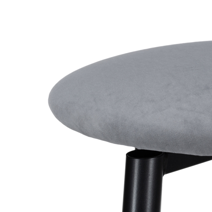 Полубарный стул Гангток крутящийся сильвер / черный матовый