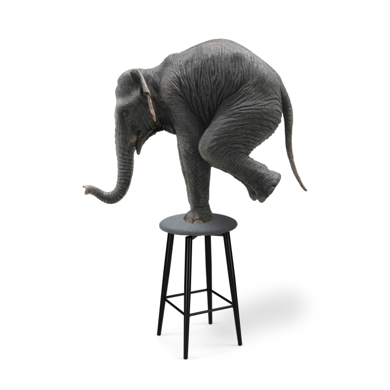 Полубарный стул Гангток крутящийся сильвер / черный матовый