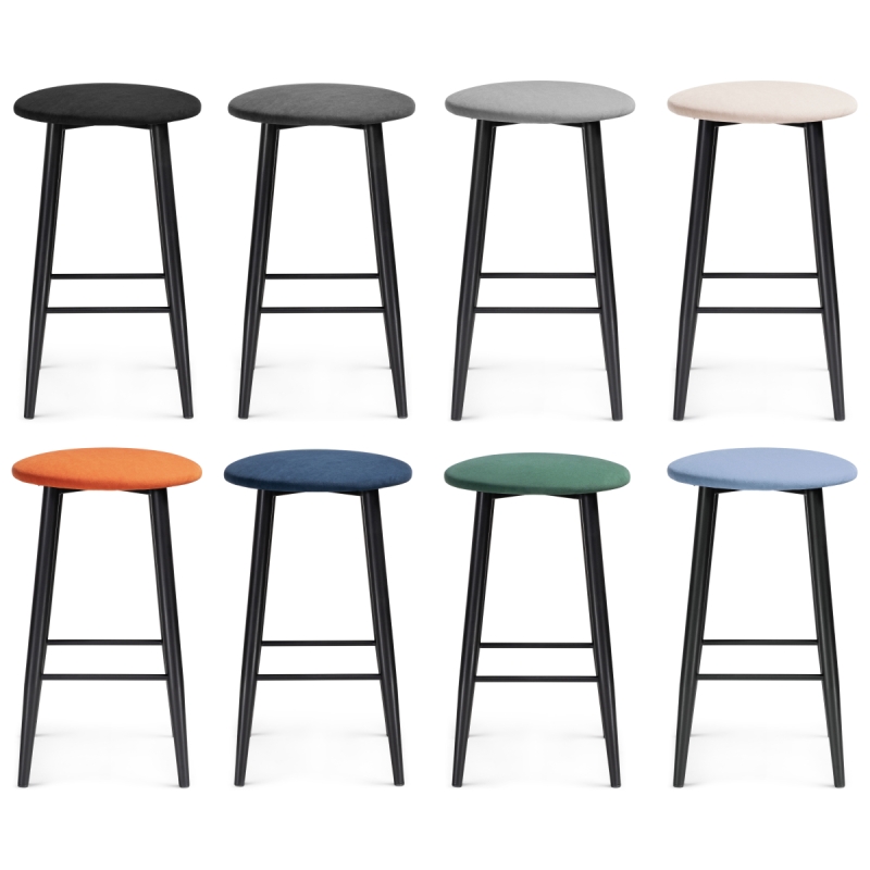 Полубарный стул Гангток крутящийся сильвер / черный матовый