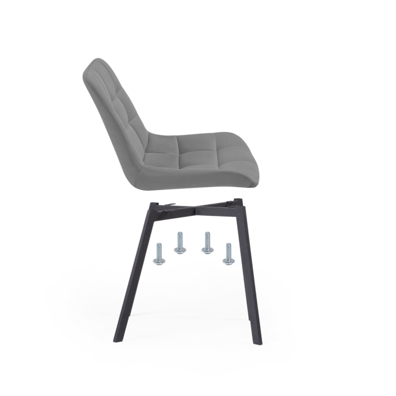 Стул на металлокаркасе Челси серый 02 / черный