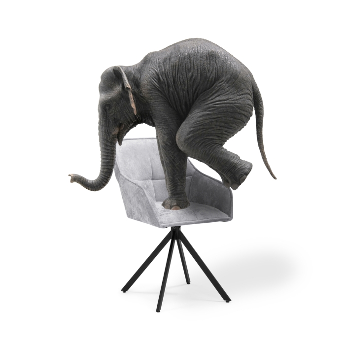 Кресло Дакота крутящееся серое / черное