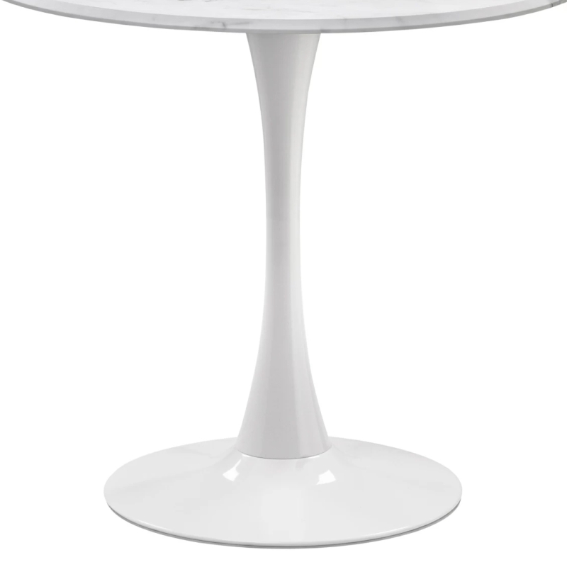 Стол Тулип 80х73 мрамор белый / белый