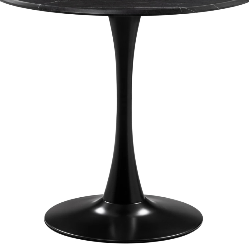 Стол Тулип 90х73 мрамор черный / черный