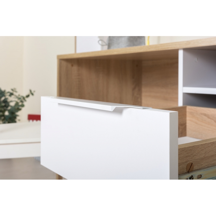 Письменный стол Комфорт 12.95 162х60,3х180 дуб сонома / белый PE шагрень