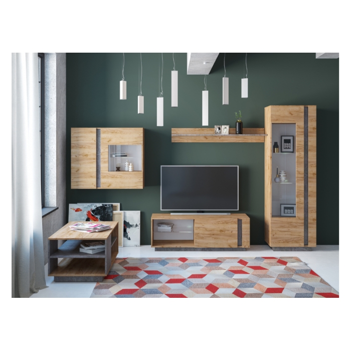 Журнальный стол Арчи 12.01 78х50х46 дуб золотой craft / камень темный U3705