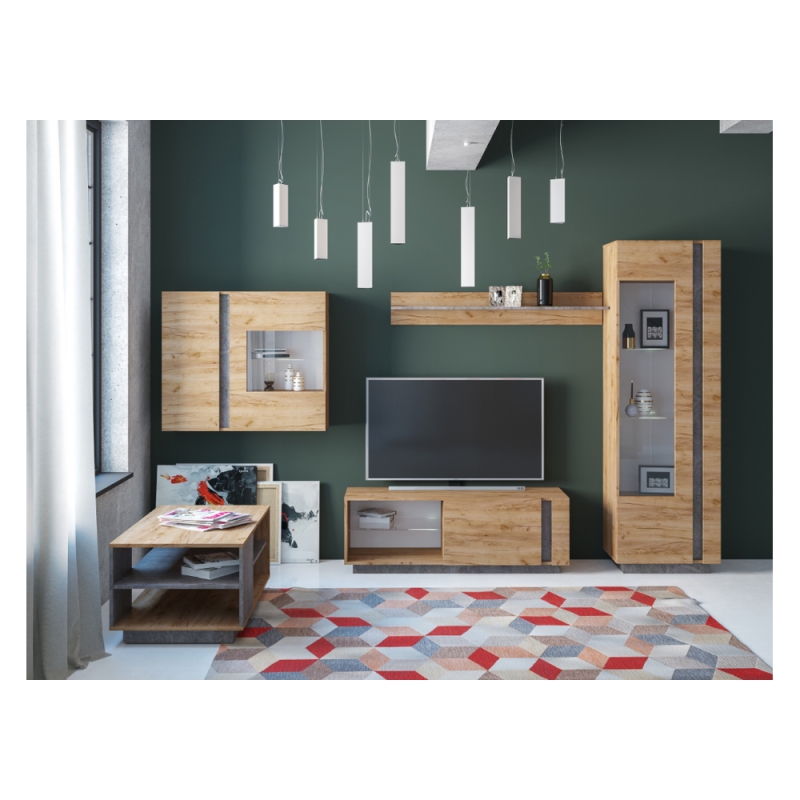 Журнальный стол Арчи 12.01 78х50х46 дуб золотой craft / камень темный U3705