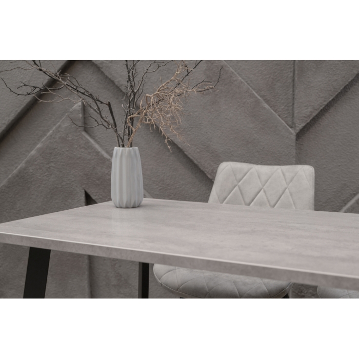 Стол Тринити Лофт 120х60х75 25 мм бетон / матовый черный