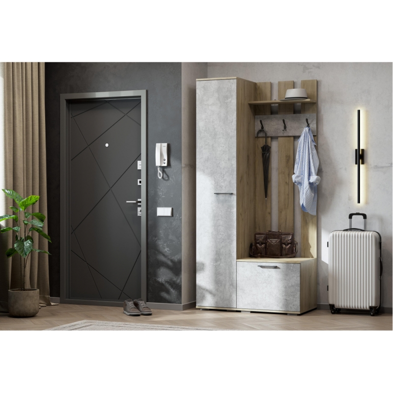 Шкаф Вальс ШК-400 дуб крафт серый / бетонный камень