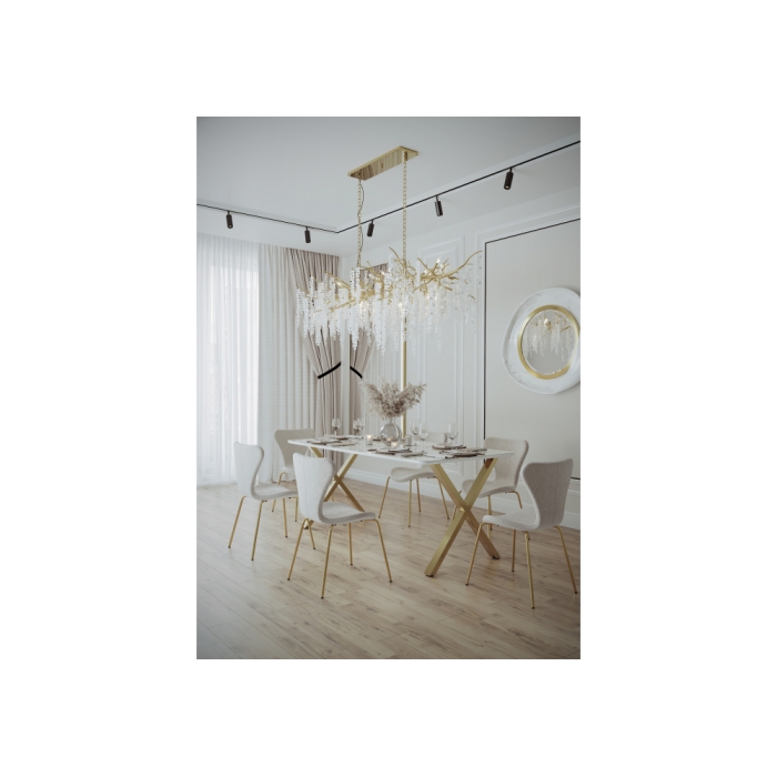 Керамический стол Селена 3 180х90х77 белый мрамор / золото