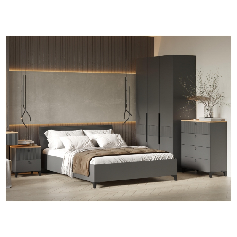 Шкаф трехстворчатый Ника эйхория QR-17 / графит