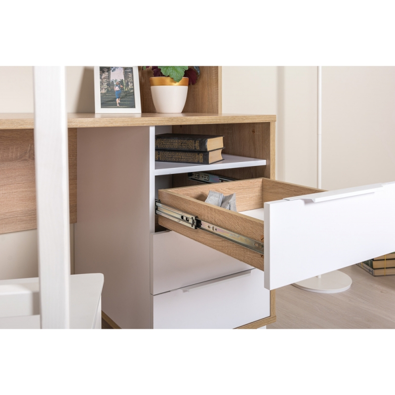 Письменный стол Комфорт 12.95 162х60,3х180 дуб сонома / белый PE шагрень