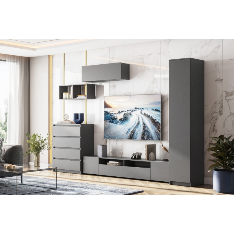 Полка Сибити книжная графит серый