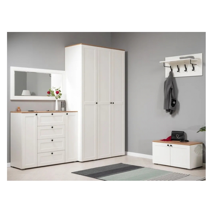 Шкаф Опра белый PE шагрень / дуб вотан 065 R