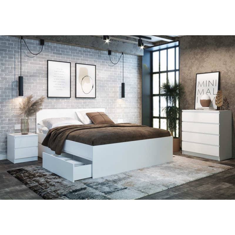 Полутораспальная кровать Мадера 140х200 белый