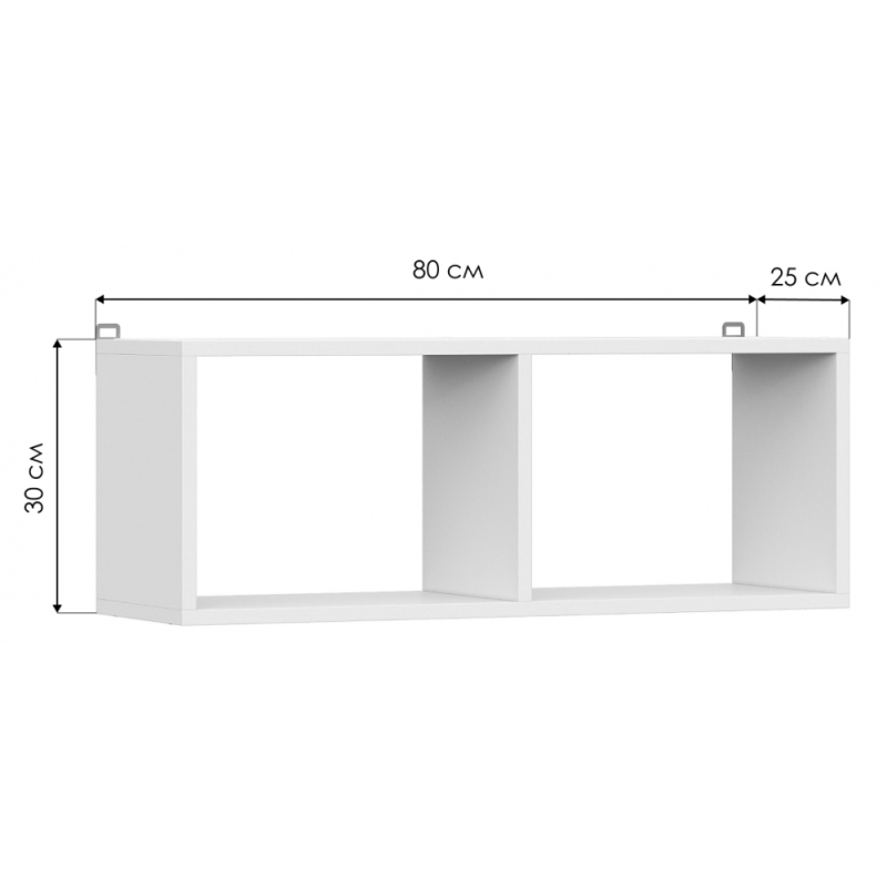 Полка Валенсия книжная белый текстурный