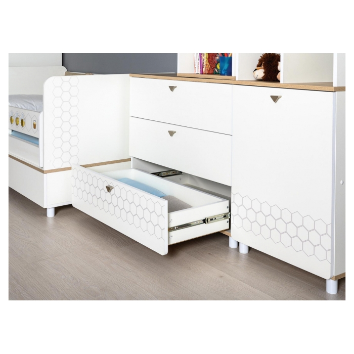 Комод Эльга белый шагрень / дуб белый exclusive