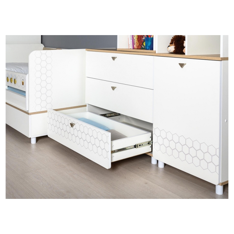 Комод Эльга белый шагрень / дуб белый exclusive