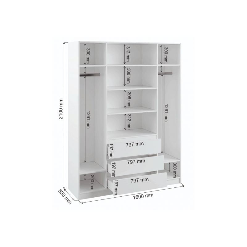 Шкаф Мадера ЛДСП графит новый