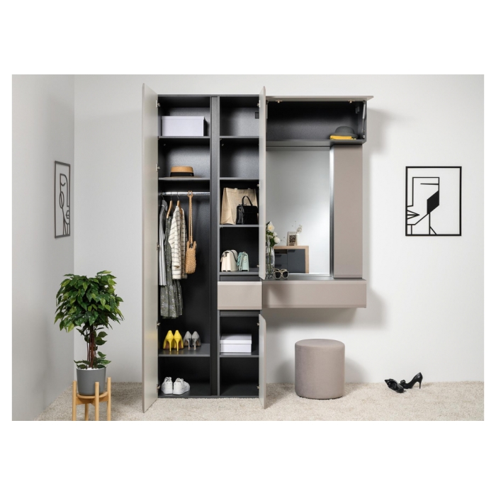 Шкаф  Сейдиль 13.18 антрацит / веллюто капучино