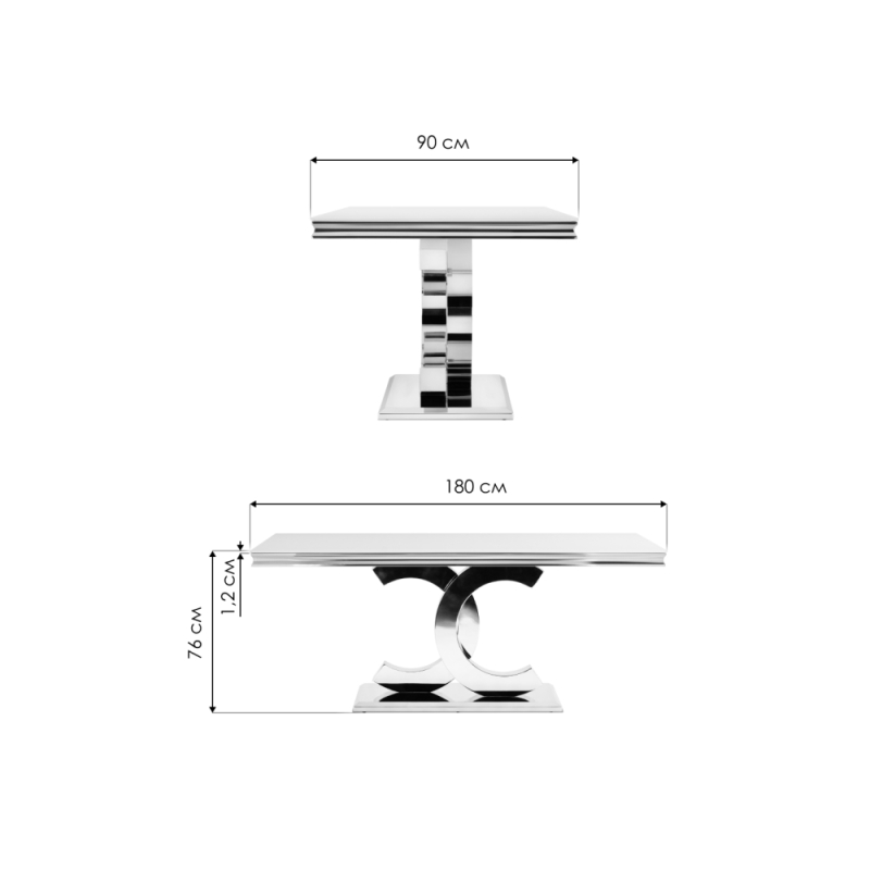 Стол на тумбе Klod 180х90х76 белый