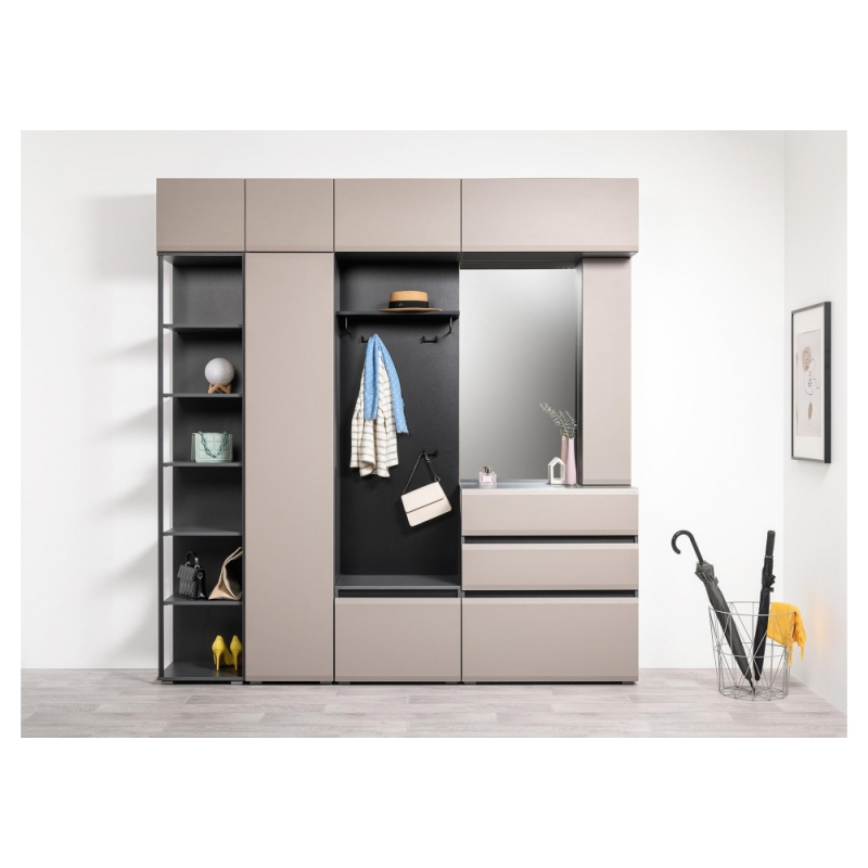 Шкаф навесной Сейдиль 16.314.06 антрацит / веллюто капучино