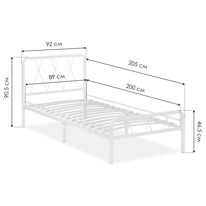 Односпальная кровать Иоханна 18 90х200 черная