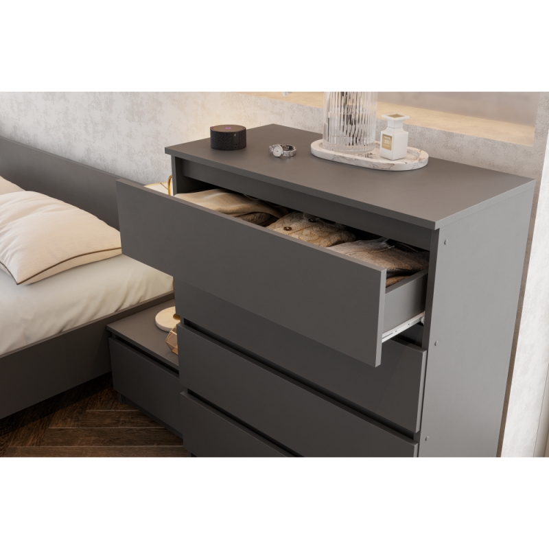 Комод Сибити 4 ящика графит серый
