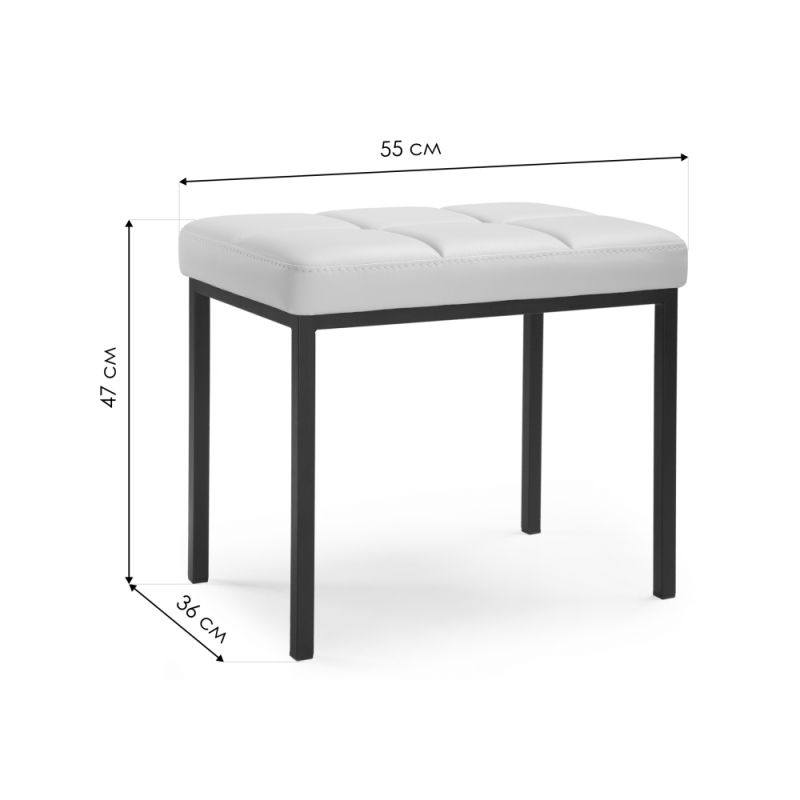 Банкетка Дион кожзам d1 / черный матовый