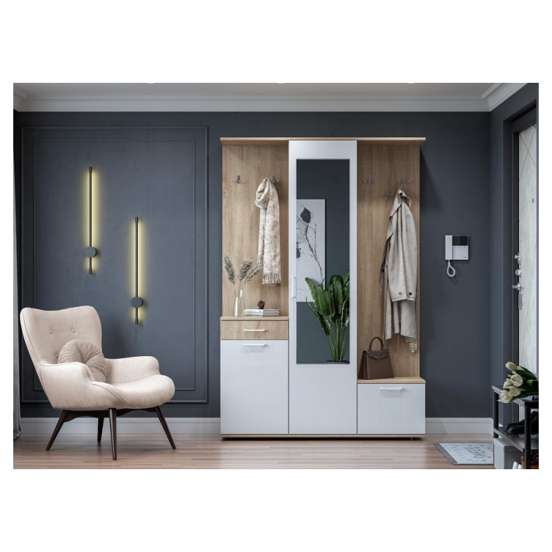 Готовая прихожая Пети дуб сонома / белый