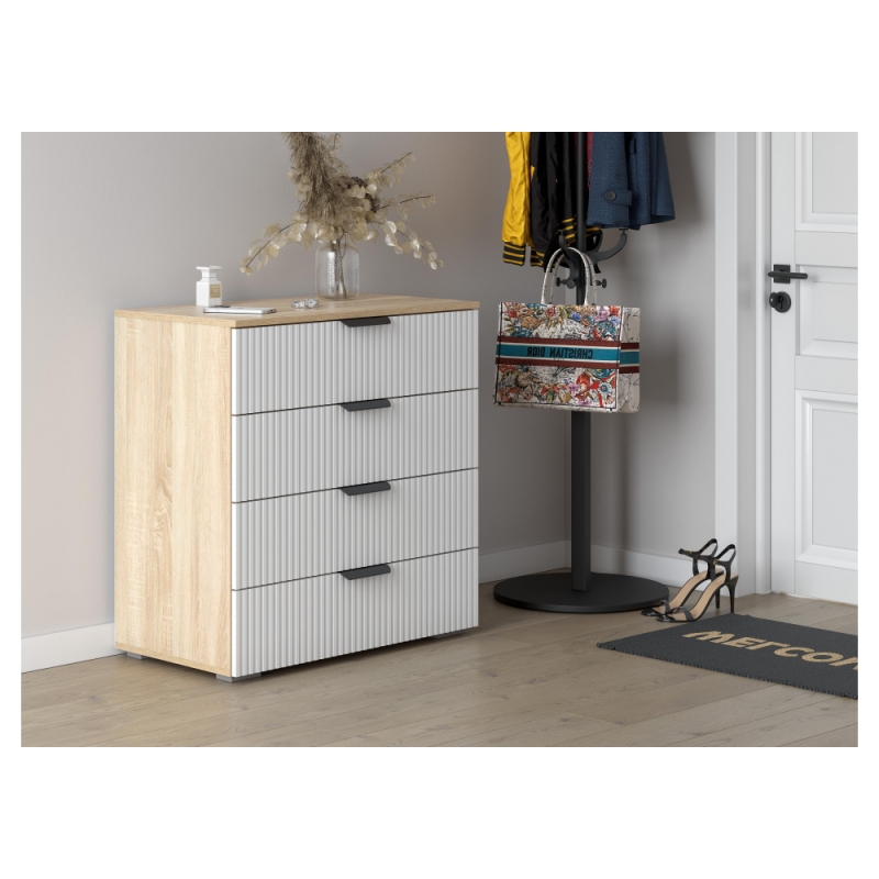 Комод Стокгольм КМ03-800 дуб сонома / line софт пломбир