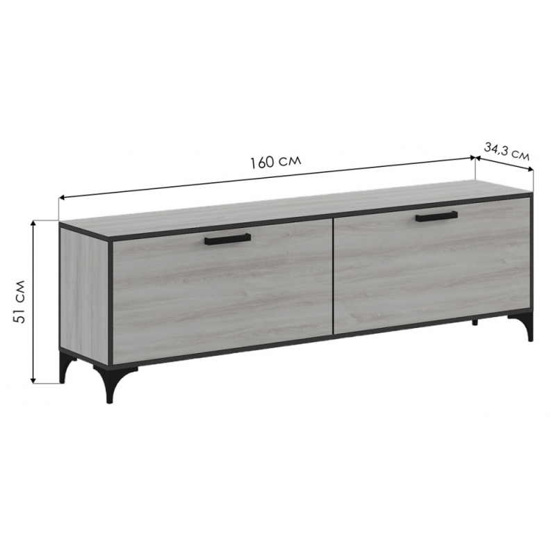 ТВ-тумба Огюст Лофт сосна белая